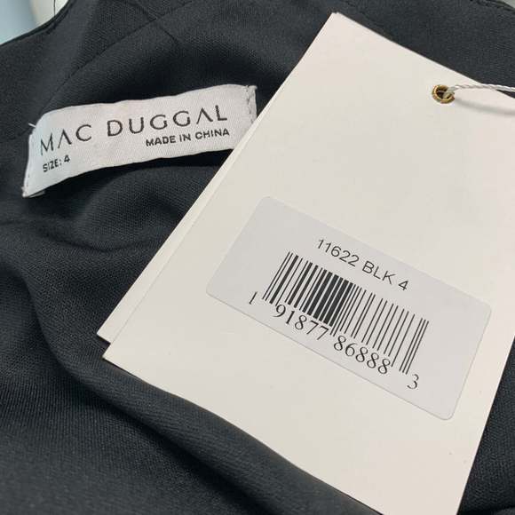 MAC DUGGAL Black Polyester Sheer A-Line Dress - Picture 5 of 8
